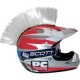 Crete BLANCHE Mohawk pour casque moto PC Racing