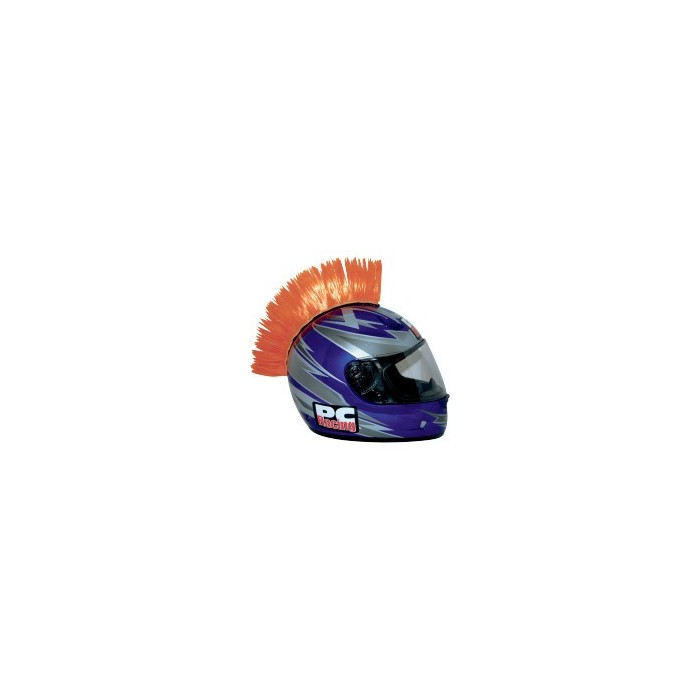 Crète de casque moto scooter PC Racing Mohawk orange
